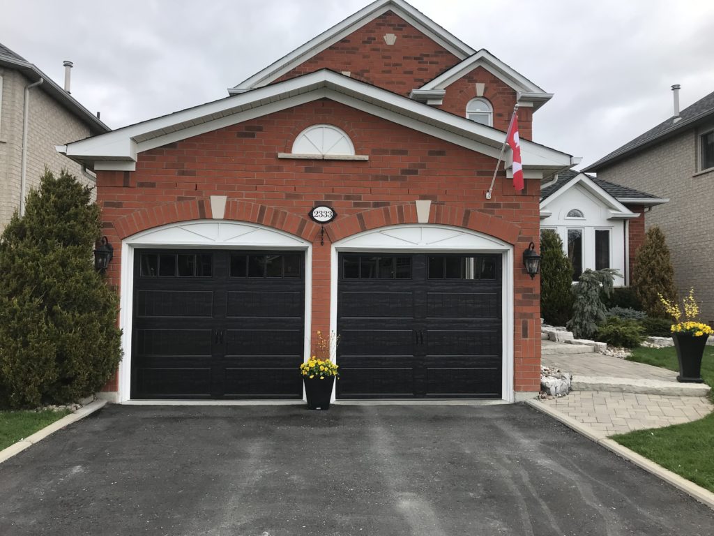 black residential garage doors